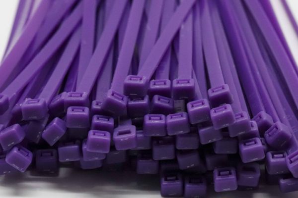 4.8mm x 200mm Striking Purple Cable Ties 100pcs