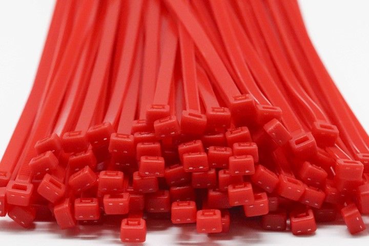 4.8mm x 200mm Red Cable Ties 100pcs
